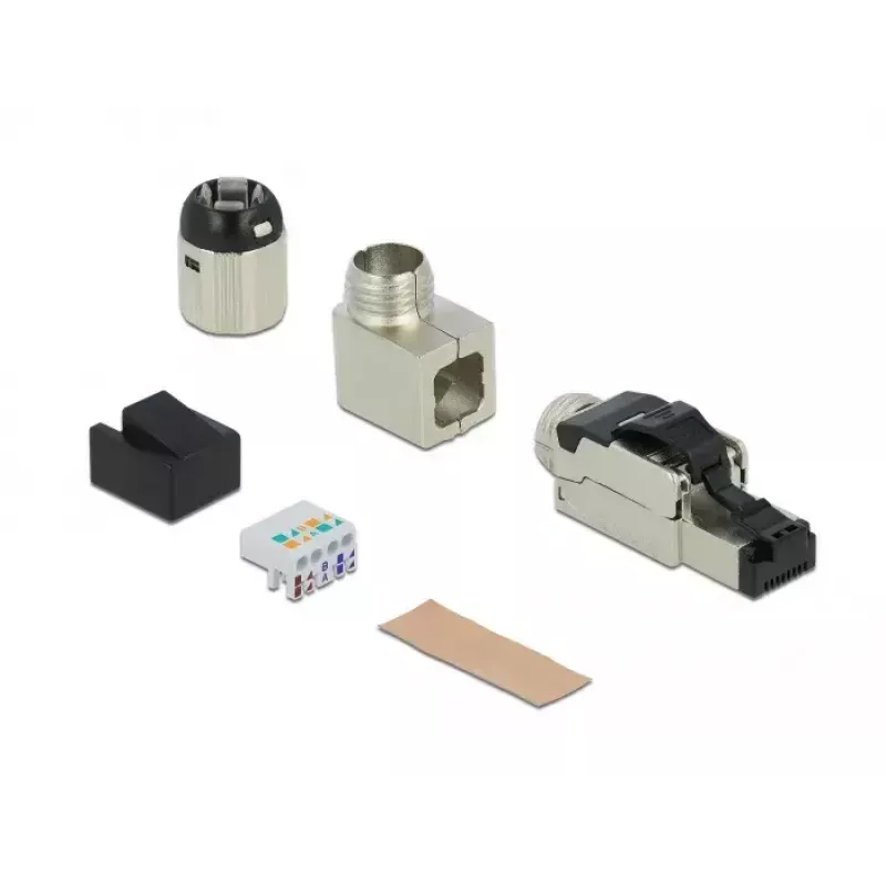 Wtyk RJ45 do montażu w terenie Cat.6A metalowy kątowy DeLOCK 86289