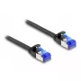 Kabel sieciowy DeLOCK RJ45 płaski patchcord wtyk do wtyku Kat.6A 1 m czarny