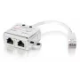 2-Port Cat.5e RJ45 Splitter, Equip 127603, Metaliczny/Biały, 0,15 m