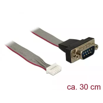 Kabel szeregowy DeLOCK 89632 czarny szary czerwony 0.3m DB-9