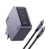 Ugreen Nexode Pro 160W GaN Charger with USB-C kabel Universal Czarny, szary AC Fast charging Indoor