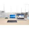 Manhattan Ultra cienki Dual-Mode Wireless klawiatura, układ niemiecki QWERTZ, Bluetooth (v3.0) i bezprzewodowa (2,4 GHz), 78 niskoprofilowych klawiszy nożycowych, automatyczne zarządzanie energią, zasięg 10 m, mikroodbiornik USB-A, bateria AAA (w zestawie), Windows i Mac, trzyletnia gwarancja