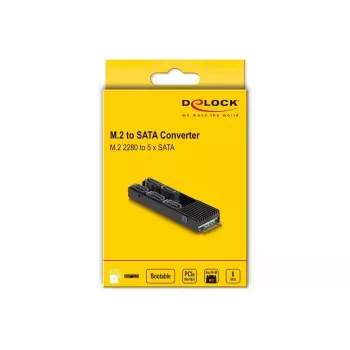 DeLOCK Konwerter M.2 2280 Key B+M męski na 5 x SATA z radiatorem