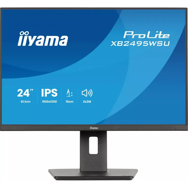 Monitor IIYAMA ProLite XB2495WSU-B1 24.1 cala (61.2 cm) 1920×1200 IPS Full HD, 4 ms, hub USB 3.2, regulacja wysokości, głośniki