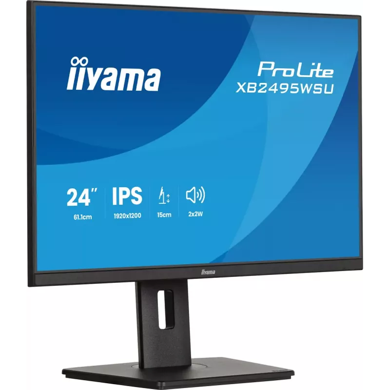 Monitor IIYAMA ProLite XB2495WSU-B1 24.1 cala (61.2 cm) 1920×1200 IPS Full HD, 4 ms, hub USB 3.2, regulacja wysokości, głośniki