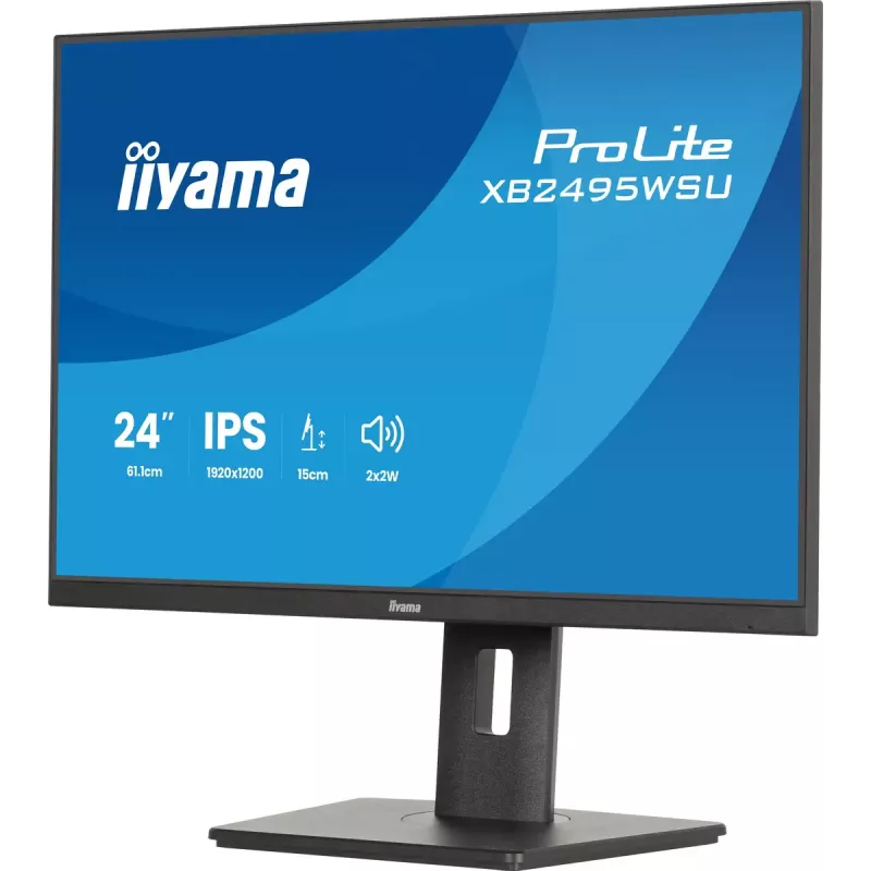 Monitor IIYAMA ProLite XB2495WSU-B1 24.1 cala (61.2 cm) 1920×1200 IPS Full HD, 4 ms, hub USB 3.2, regulacja wysokości, głośniki