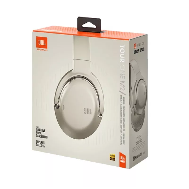 Słuchawki JBL Tour One M2 bezprzewodowe nauszne muzyczne USB Type-C Bluetooth Champagne