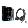 Zestaw słuchawkowy CONCEPTRONIC POLONA05BC — Stereofoniczny USB-C, mikrofon z redukcją szumów, wokółuszny, kabel 2 m, 20–22000 Hz, czarny