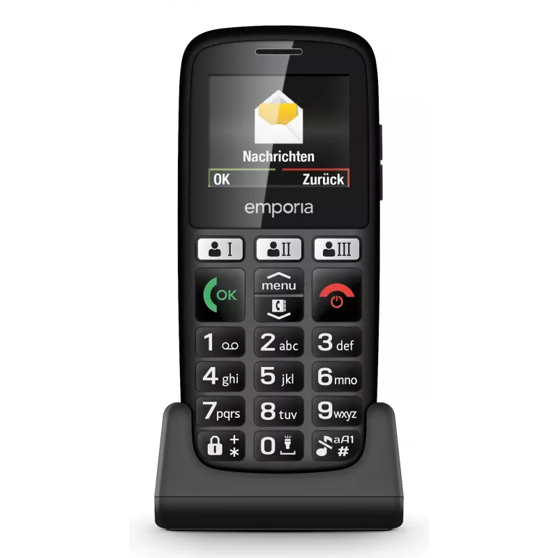 Emporia emporiaHAPPY 4.6 cm (1.81 cala) 70 g Czarny Telefon dla początkujących
