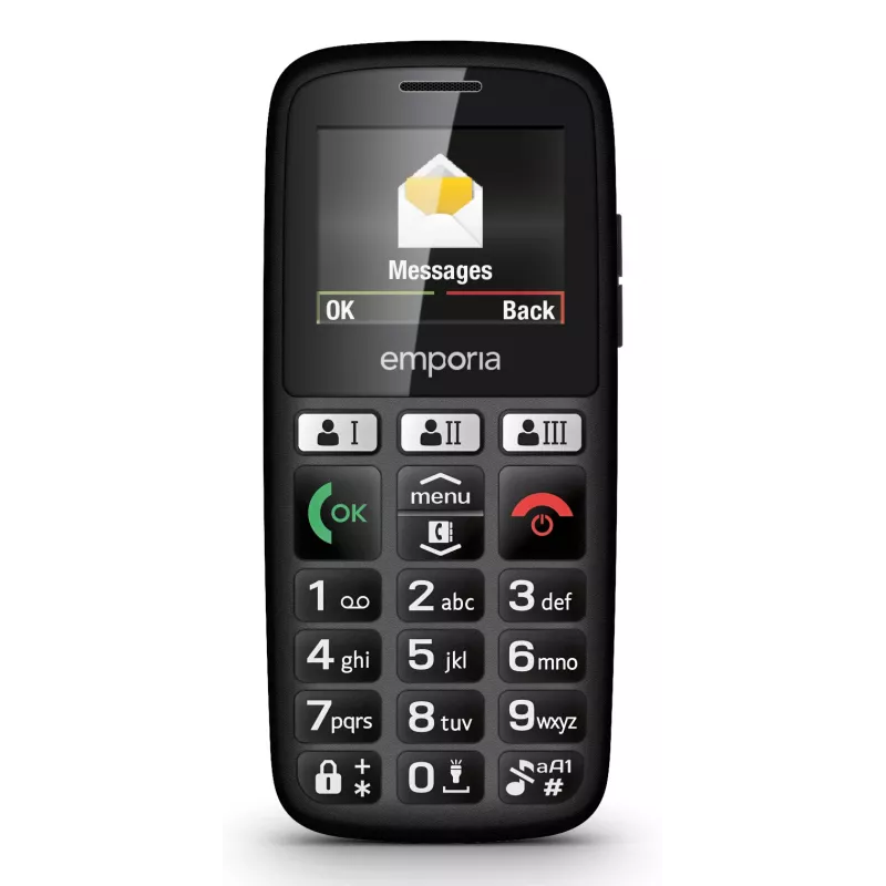 Emporia emporiaHAPPY 4.6 cm (1.81 cala) 70 g Czarny Telefon dla początkujących