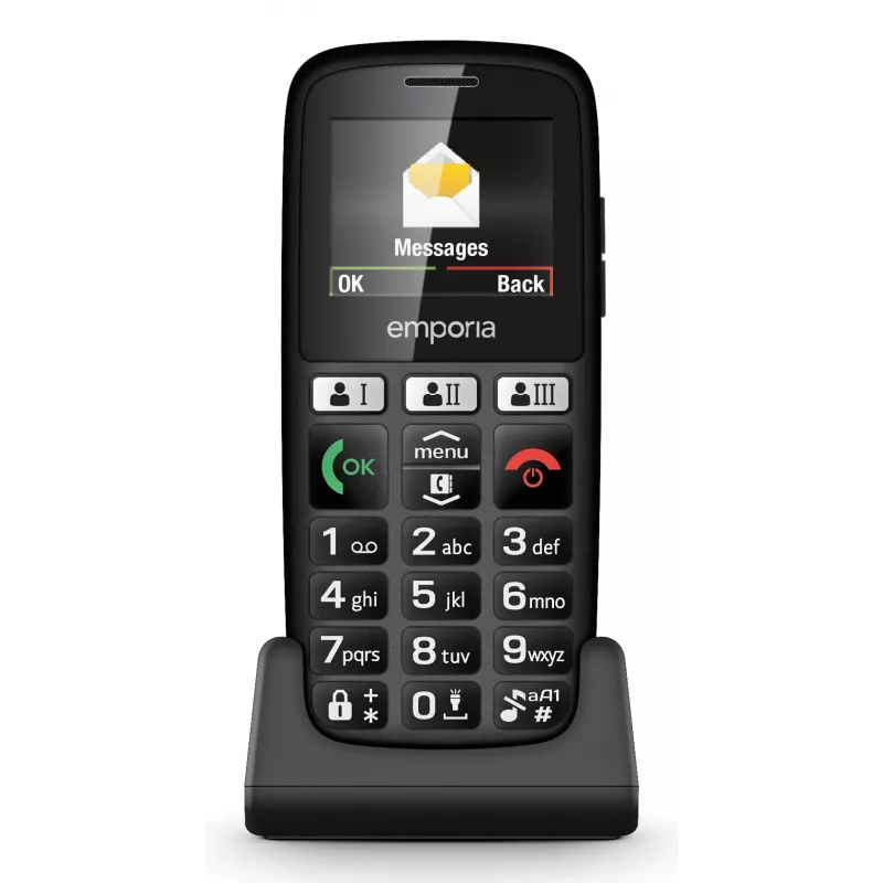 Emporia emporiaHAPPY 4.6 cm (1.81 cala) 70 g Czarny Telefon dla początkujących