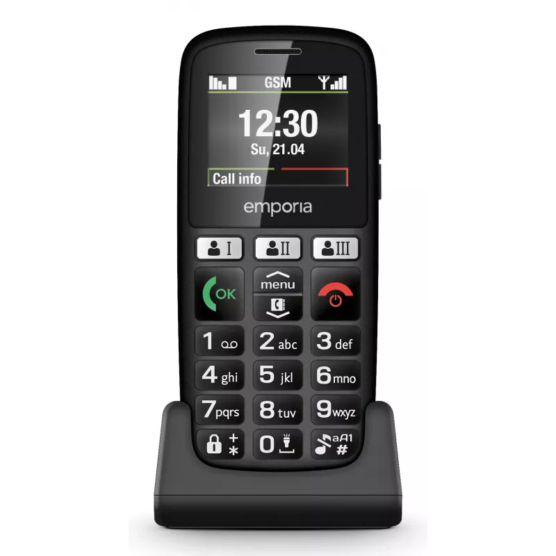Emporia emporiaHAPPY 4.6 cm (1.81 cala) 70 g Czarny Telefon dla początkujących