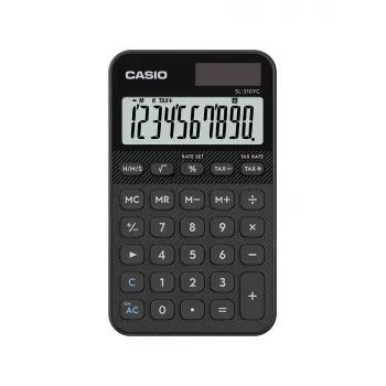 Kalkulator CASIO SL-310YC kieszonkowy podstawowy, 10-cyfrowy, bateryjny i słoneczny, funkcje podatku i zysku, czarny