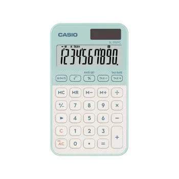 Kalkulator CASIO SL-310YC kieszonkowy podstawowy 10-cyfrowy bateria/solar jasnozielony