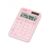 Podstawowy kalkulator biurkowy CASIO MS-20YC — 12-cyfrowy, funkcje podatku i zysku, zasilanie bateryjne/słoneczne, jasnoróżowy