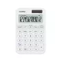 Podstawowy kalkulator biurkowy CASIO MS-20YC — 12-cyfrowy, bateria/energia słoneczna, funkcje podatku i zysku, biały