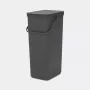Brabantia Sort & Go 40L prostokątny pojemnik do recyklingu szary