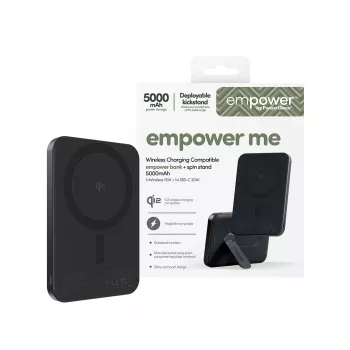 PanzerGlass empower™ by ® empower™ Bank w. Spin Stand | 5000mAh | Space Czarny