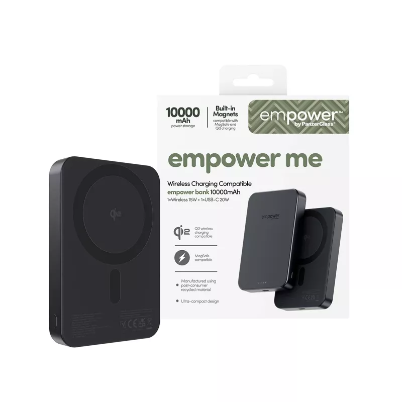 Przenośny powerbank PanzerGlass empower™ 10000mAh Space Czarny, 0,245 kg