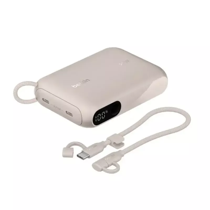 Przenośny power bank Belkin BPB027hqSD 10000 mAh, piaskowy, 2 × porty USB‑C