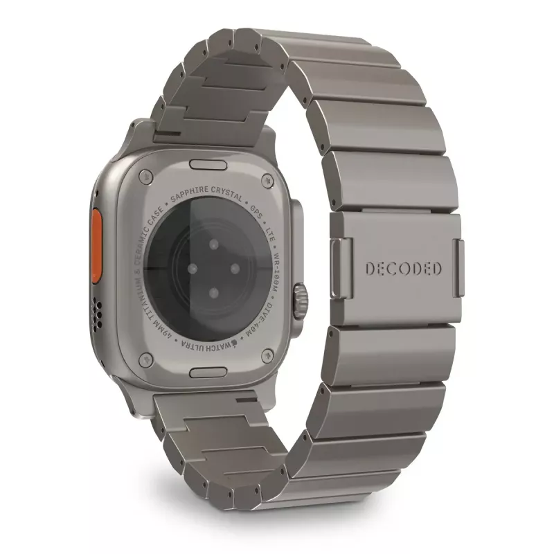 Pasek do zegarka Decoded Traction Band Titanium — kompatybilny ze smartwatchami, nadgarstek 130–225 mm, 1 szt.