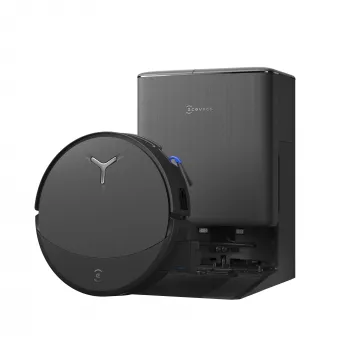 Robot odkurzacz Ecovacs DEEBOT T90 PRO OMNI — bezworkowy pojemnik na kurz 0,25 l, czas pracy 350 min, Li‑Ion 4000 mAh, czarny