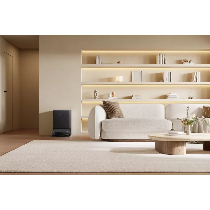 Robot odkurzacz Ecovacs DEEBOT T90 PRO OMNI — bezworkowy pojemnik na kurz 0,25 l, czas pracy 350 min, Li‑Ion 4000 mAh, czarny