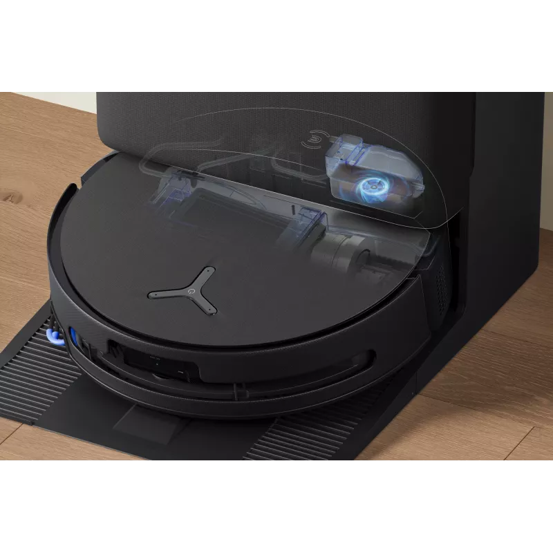 Robot odkurzacz Ecovacs DEEBOT T90 PRO OMNI — bezworkowy pojemnik na kurz 0,25 l, czas pracy 350 min, Li‑Ion 4000 mAh, czarny