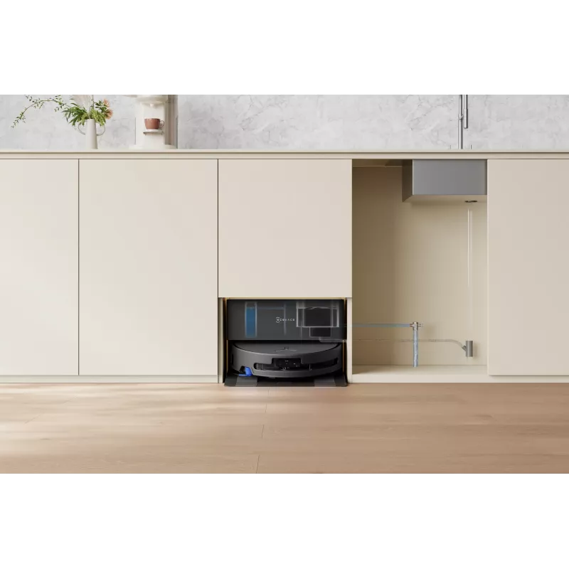 Robot odkurzacz Ecovacs DEEBOT T90 PRO OMNI — bezworkowy pojemnik na kurz 0,25 l, czas pracy 350 min, Li‑Ion 4000 mAh, czarny