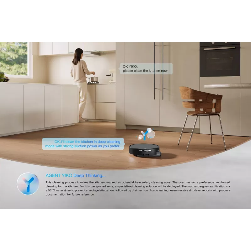 Robot odkurzacz Ecovacs DEEBOT T90 PRO OMNI — bezworkowy pojemnik na kurz 0,25 l, czas pracy 350 min, Li‑Ion 4000 mAh, czarny