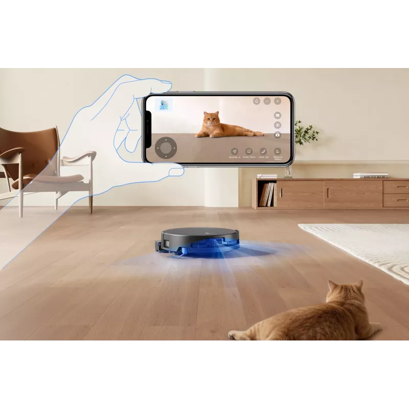 Robot odkurzacz Ecovacs DEEBOT T90 PRO OMNI — bezworkowy pojemnik na kurz 0,25 l, czas pracy 350 min, Li‑Ion 4000 mAh, czarny