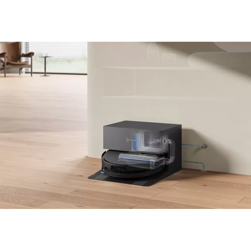 Robot odkurzacz Ecovacs DEEBOT T90 PRO OMNI — bezworkowy pojemnik na kurz 0,25 l, czas pracy 350 min, Li‑Ion 4000 mAh, czarny