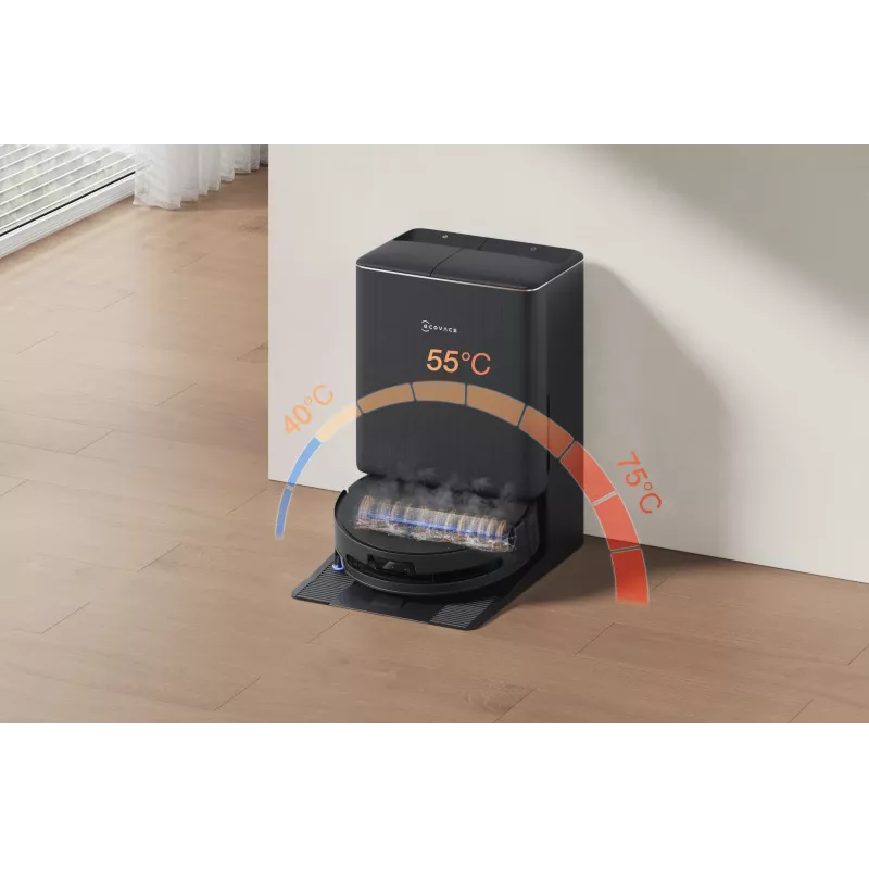 Robot odkurzacz Ecovacs DEEBOT T90 PRO OMNI — bezworkowy pojemnik na kurz 0,25 l, czas pracy 350 min, Li‑Ion 4000 mAh, czarny