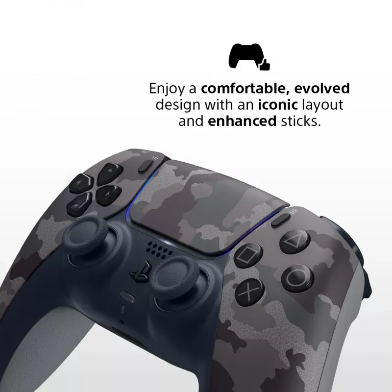 Gamepad Sony DualSense v3 Camouflage — Bluetooth/USB, PS5, wbudowana bateria, USB‑C, 160×106×66 mm