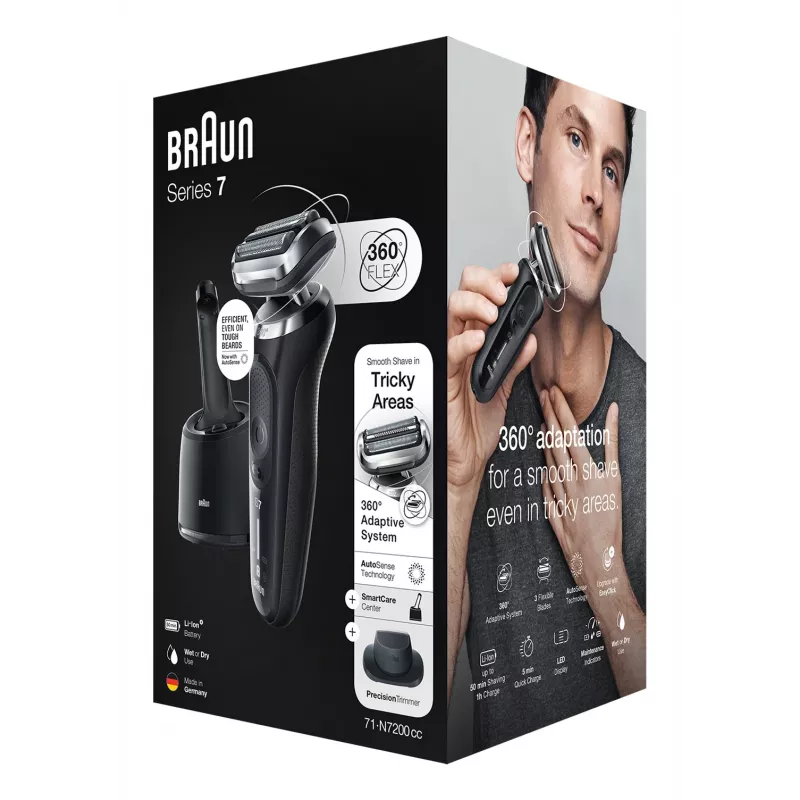 Braun Series 7 71-N7200cc Golarka foliowa Trymer Czarny