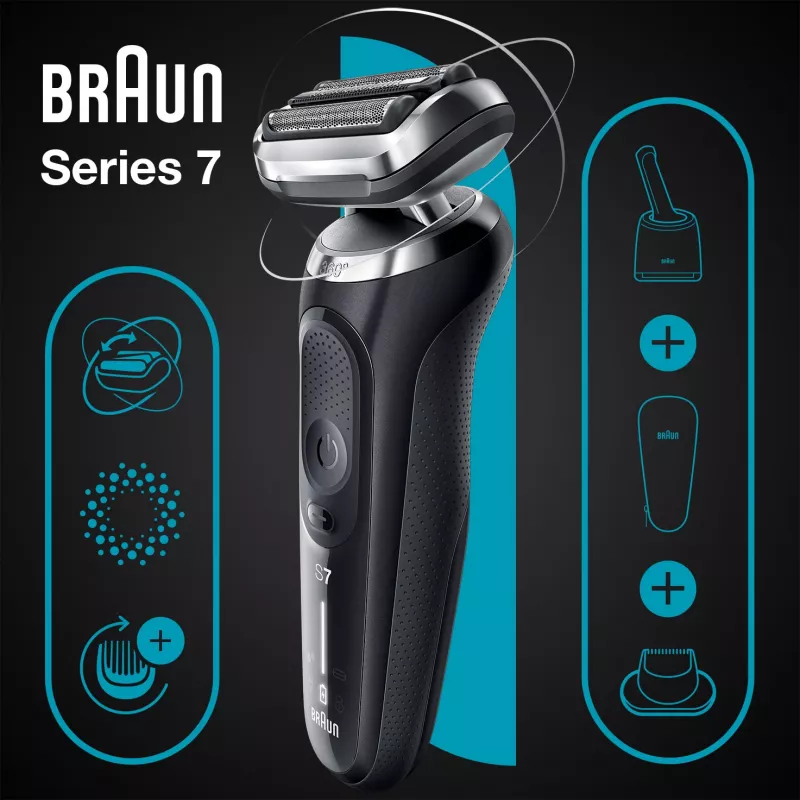 Braun Series 7 71-N7200cc Golarka foliowa Trymer Czarny