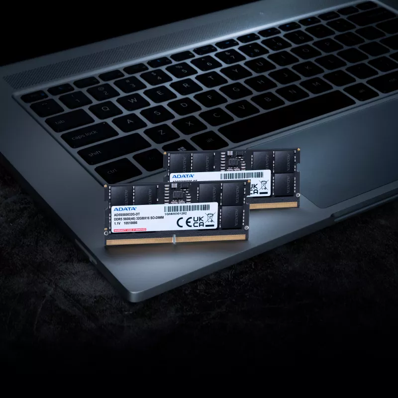 Laptop memory module ADATA AD5S560048G-S 48 GB DDR5 5600 MT/s 262-pin SO-DIMM CAS46 1.1V Czarny