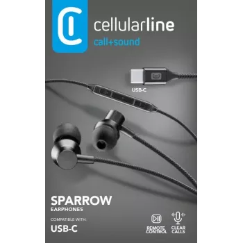 Słuchawki douszne stereo Cellularline SPARROW z mikrofonem i pilotem