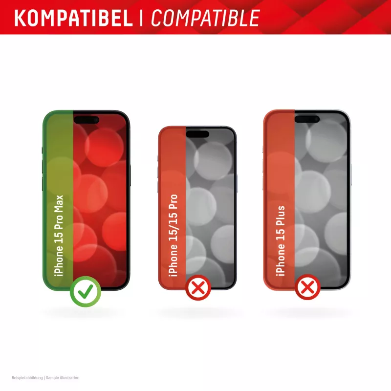 Displex Ochrona ekranu + etui do Apple iPhone 15 Pro Max, Eco ramka montażowa, odporna na zarysowania