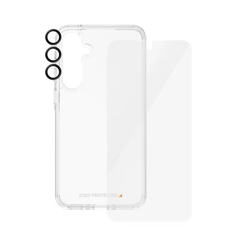 Zestaw folii ochronnych PanzerGlass 3-w-1 do Samsung Galaxy A55 5G — Ultra-Wide Fit, EasyAligner, szkło hartowane/PET
