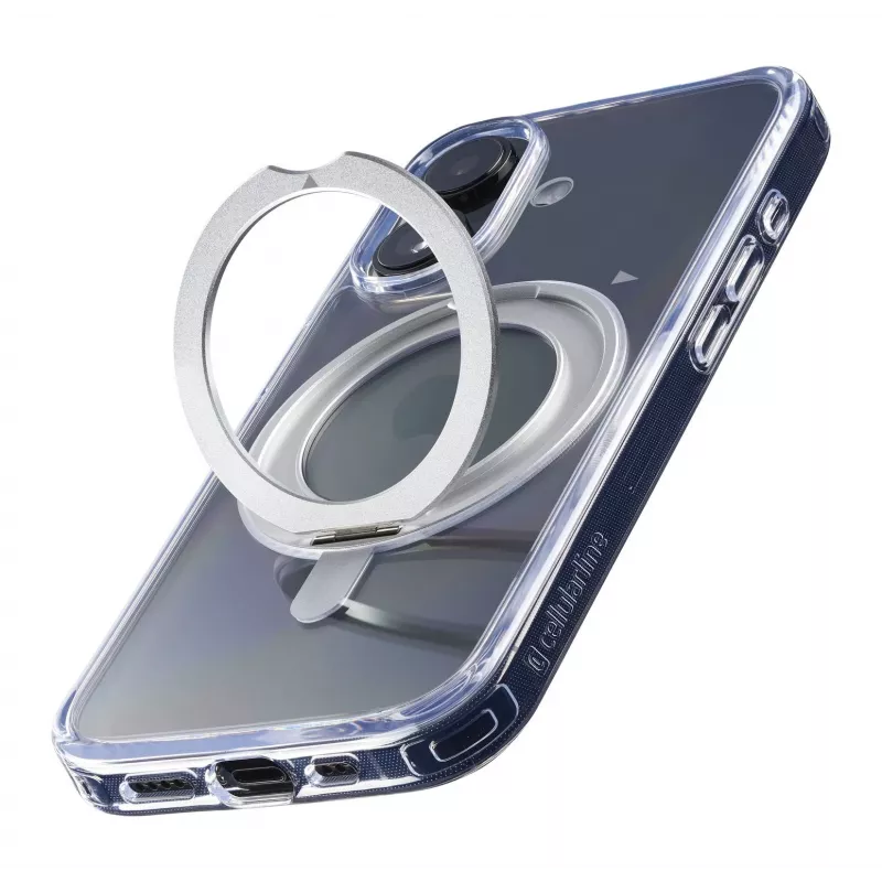 Cellularline Spin Mag - etui iPhone 16 z obrotowym uchwytem pierścieniowym, kompatybilne z ekosystemem Magsafe