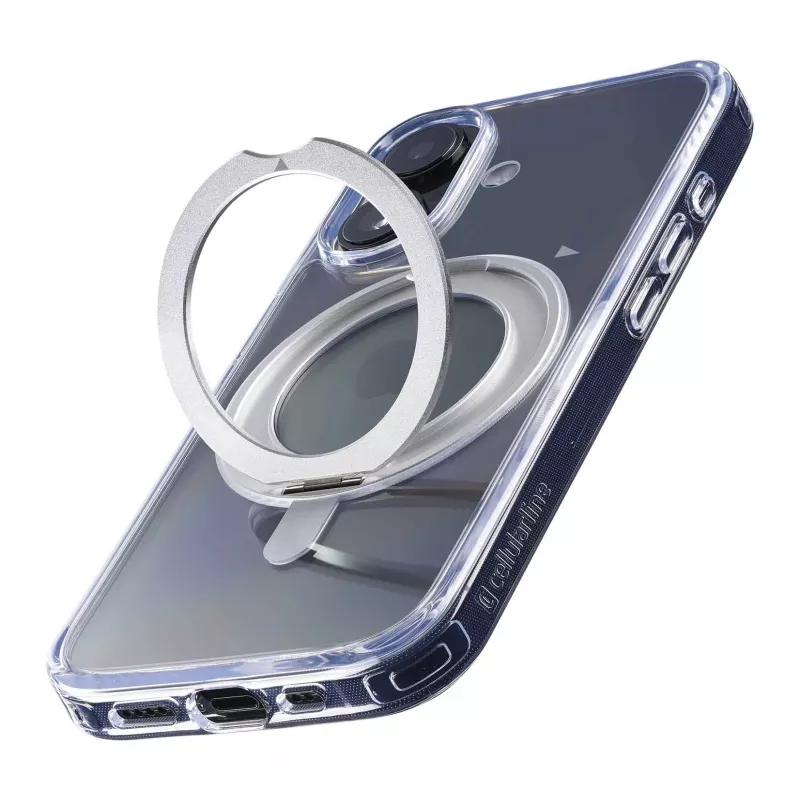 Cellularline Spin Mag - etui iPhone 16 z obrotowym uchwytem pierścieniowym, kompatybilne z ekosystemem Magsafe