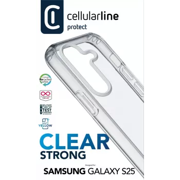 Cellularline Clear Protect - Galaxy S25 twarde etui z gumowymi krawędziami