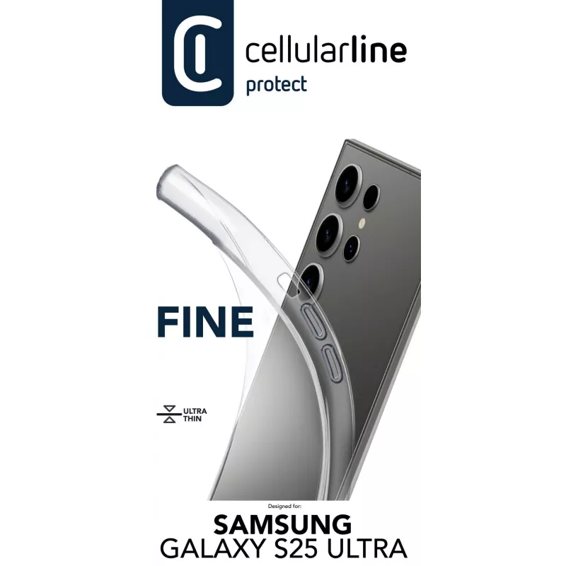 Cellularline Fine - Galaxy S25 Ultra, Cover, Samsung, Galaxy S25 Ultra, 17.3 cm (6.8 cala), Przezroczysty