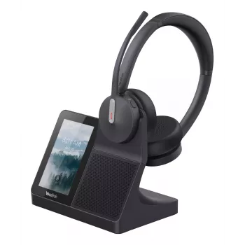 Zestaw słuchawkowy Yealink WH64 Dual — przewodowy i bezprzewodowy Bluetooth, nauszny, pałąk nagłowny, zasięg 50 m, czarny