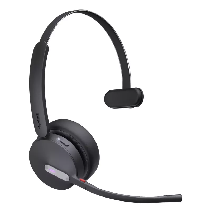 Bezprzewodowy jednostronny zestaw słuchawkowy Yealink WH64 Teams — Bluetooth, nauszny, 20–20000 Hz, zasięg 150 m, czarny