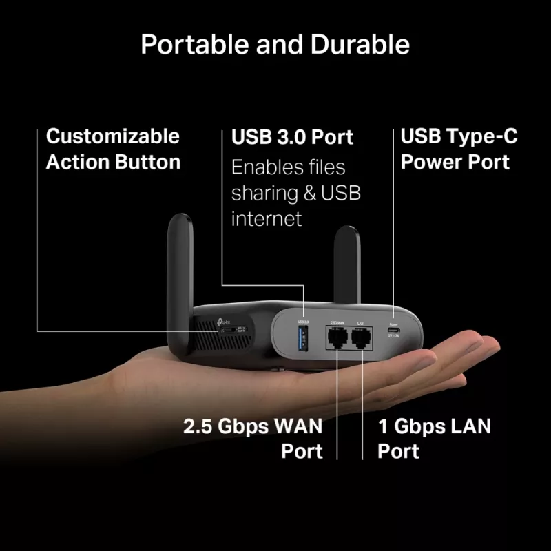 TP-Link BE3600 Wi-Fi 7 router bezprzewodowy 2.5 Gigabit Ethernet Dwupasmowy (2.4 GHz / 5 GHz) Czarny