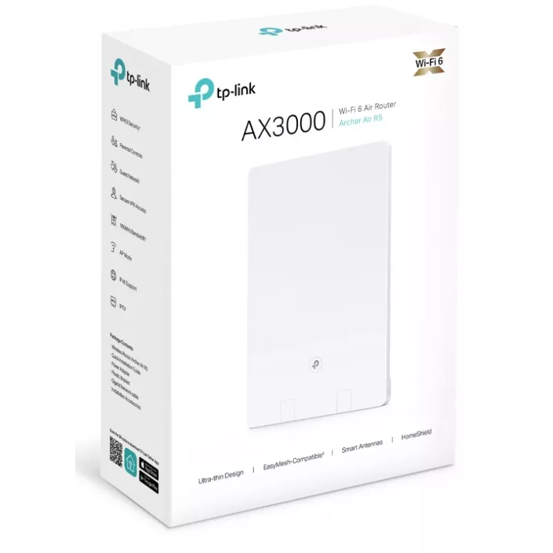 Router bezprzewodowy TP-Link AIR R5 (3‑szt.) — Dwupasmowy 2.4/5 GHz, Wi‑Fi 6, Gigabit Ethernet, USB, biały