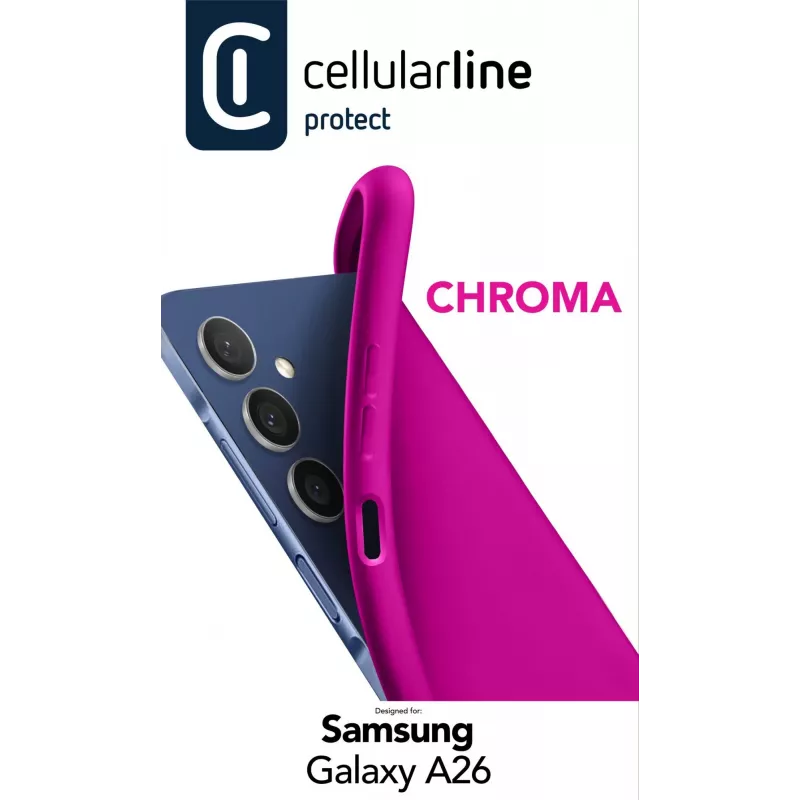 Cellularline Chroma - Galaxy A26 Kolorowe miękkie gumowe etui, Cover, Samsung, Galaxy A26, 16,8 cm (6,6 cala), Różowy