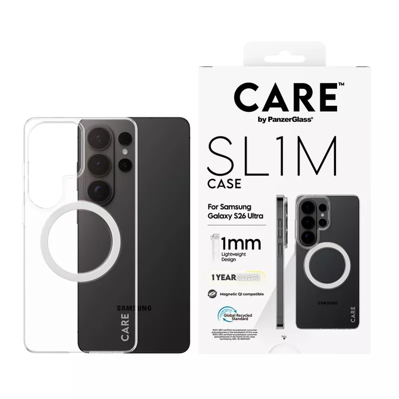Etui do telefonu PanzerGlass CARE™ SL1M przezroczyste z Qi dla Samsung Galaxy S26 Ultra (6.9 cala)